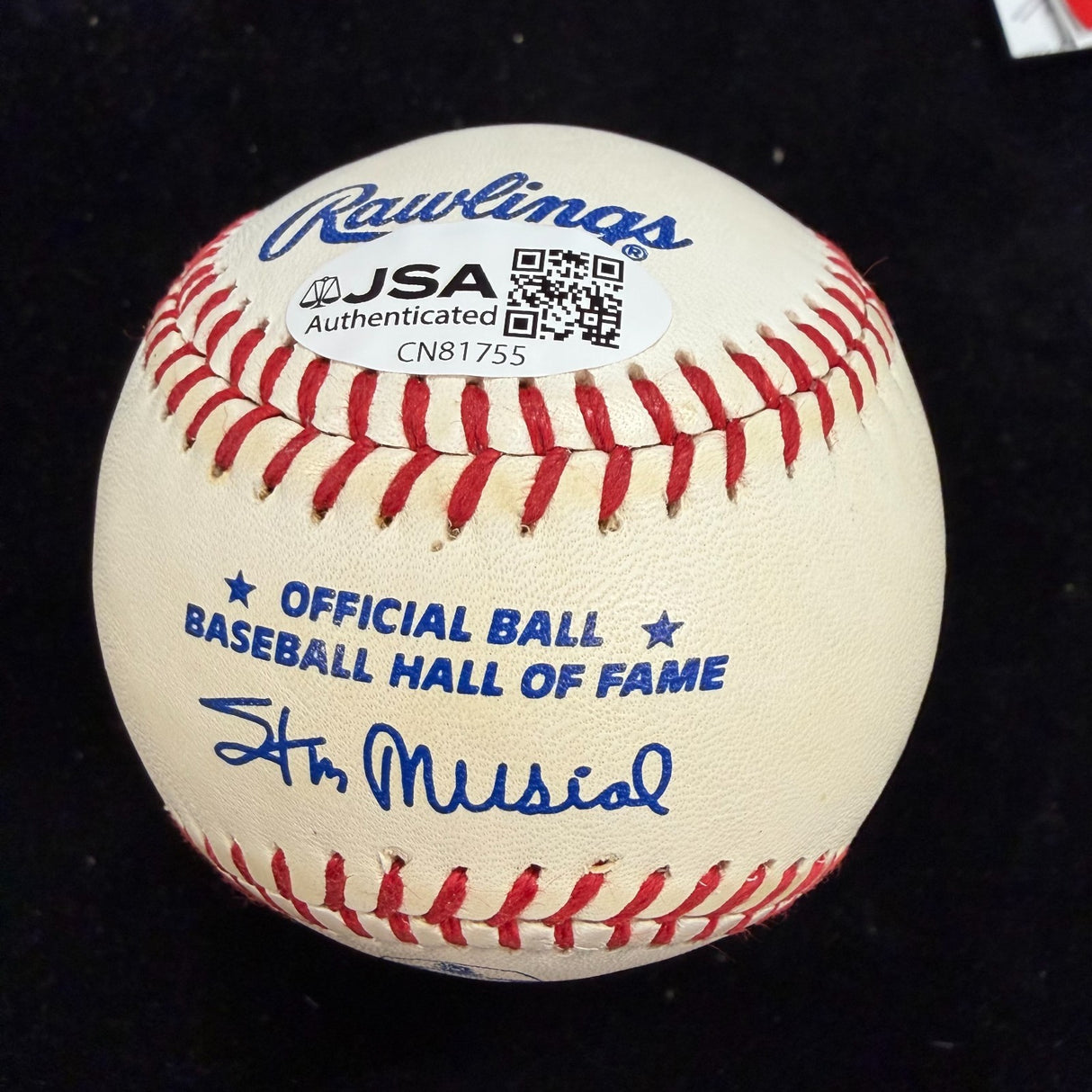 Stan Musial HOF Logos Cardinals Anniversary Logo Signed 3 Baseball Set JSA