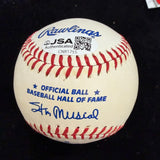 Stan Musial HOF Logos Cardinals Anniversary Logo Signed 3 Baseball Set JSA