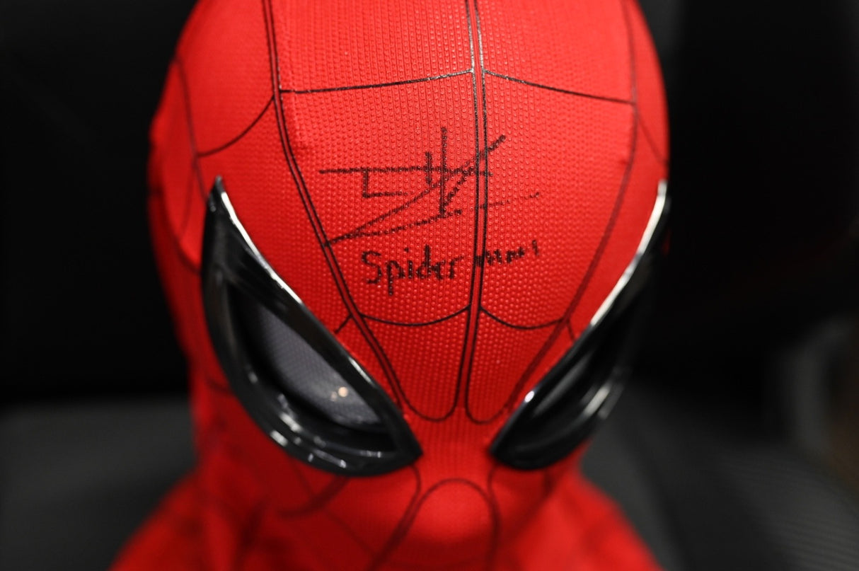 Tom Holland "Spider-Man" Signed Marvel Legends Spider-Man Mask Helmet SWAU Holo