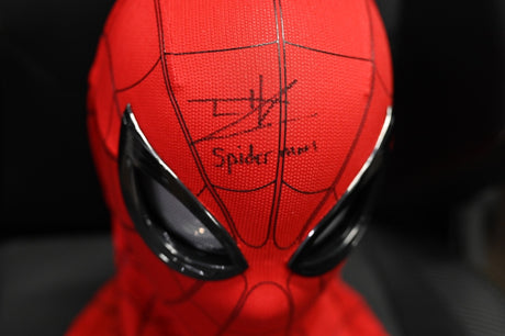 Tom Holland "Spider-Man" Signed Marvel Legends Spider-Man Mask Helmet SWAU Holo
