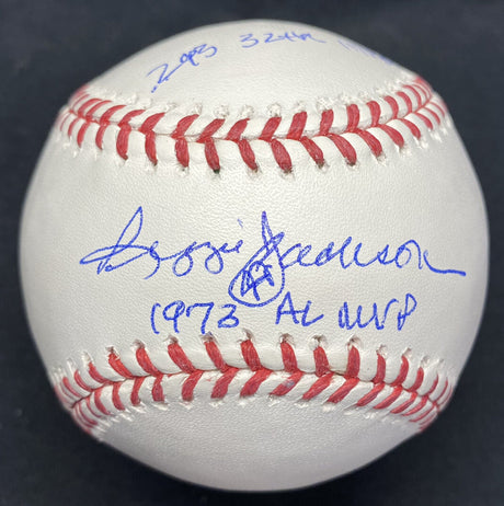 Reggie Jackson 1973 AL MVP Stat Baseball JSA 