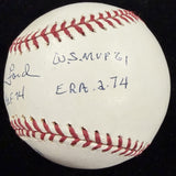 Whitey Ford HOF 74 61 CY Signed Stat Baseball PSA/DNA