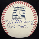 Eddie Murray HOF 2003 Signed Hall Of Fame Logo Baseball Beckett Witness Holo