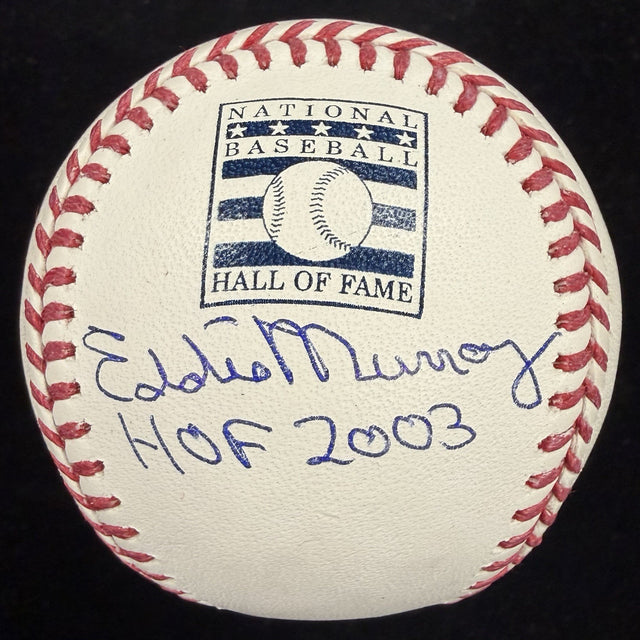Eddie Murray HOF 2003 Signed Hall Of Fame Logo Baseball Beckett Witness Holo