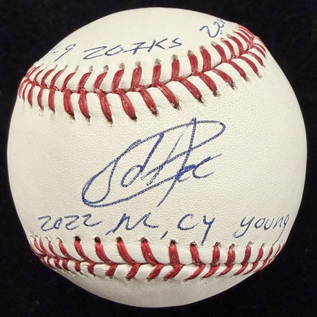 Sandy Alcantara 2022 NL Cy Young Signed Stat Baseball Beckett BAS