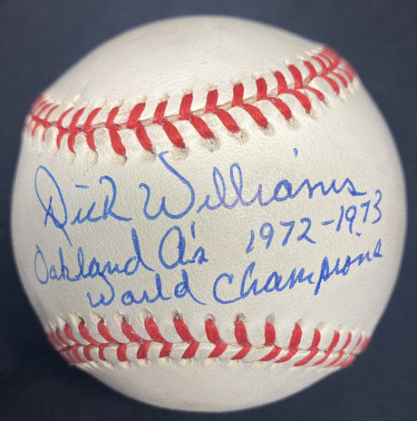 Dick Williams Oakland A’s World Champions 1972-73 Signed Baseball JSA
