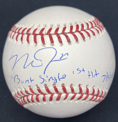 Mike Trout Bunt Single First Hit 7/9/11 Signed Baseball MLB Holo