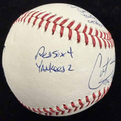Curt Schilling The Bloody Sock Game Signed Stat Baseball JSA LOA