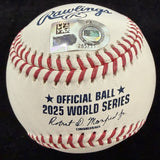 Kiké Hernandez Dynasty Signed 2025 World Series Logo Baseball MLB Holo
