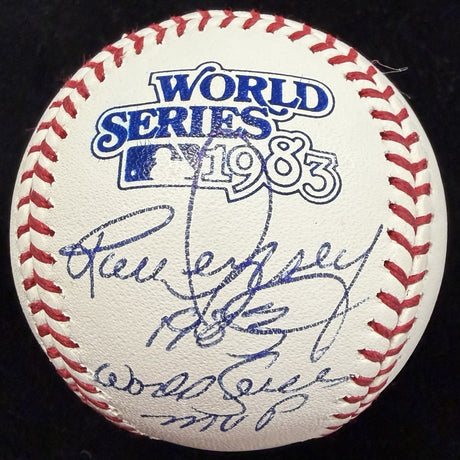 Rick Dempsey 83 WS MVP Signed 1983 World Series Logo Baseball JSA Witness