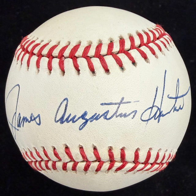 James August (Catfish) Hunter Full Name Signed Baseball JSA