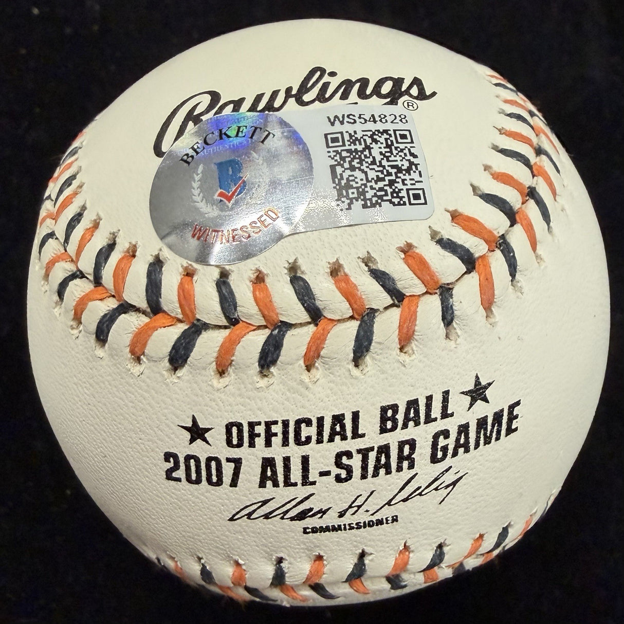 Albert Pujols Signed 2007 All Star Game Logo Baseball Beckett Witness Holo Only