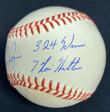 Nolan Ryan 5,714 K’s Strikeout King 324 Wins 7 No Hitters Signed Feeney Baseball