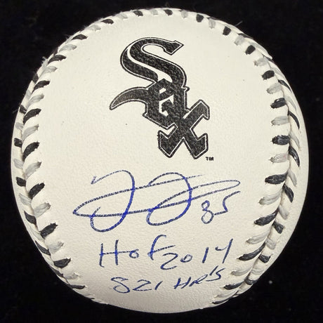 Frank Thomas 521 HRs HOF Chicago White Sox Signed Team Stitch Logo Baseball BAS