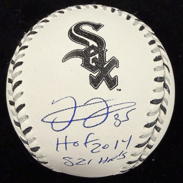 Frank Thomas 521 HRs HOF Chicago White Sox Signed Team Stitch Logo Baseball BAS