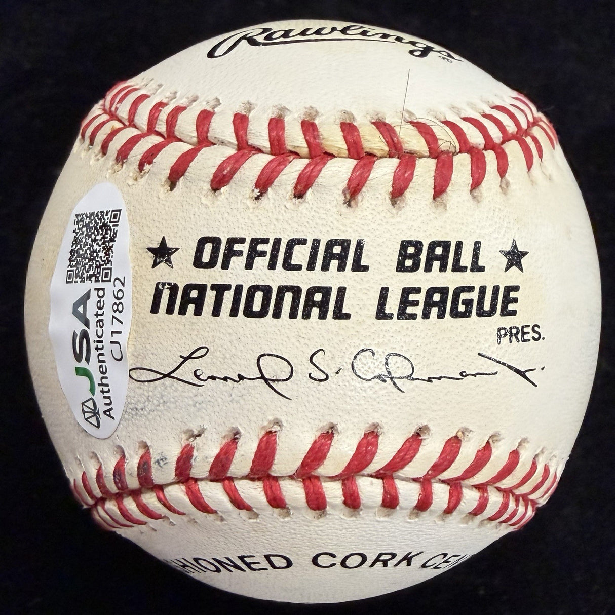 Warren Spahn Merry Xmas Signed Baseball JSA
