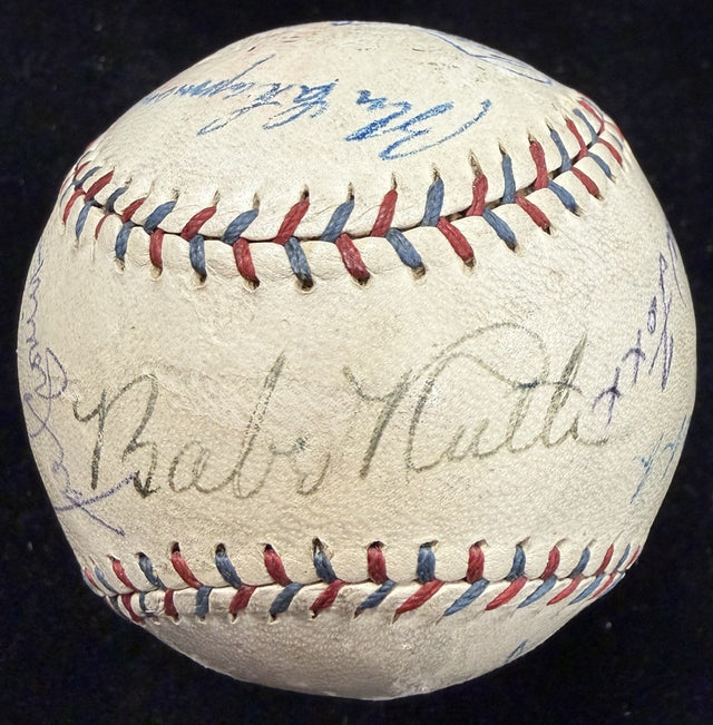 Babe Ruth Lou Gehrig Walter Johnsn Jimmie Foxx + Signed OAL Reach Baseball JSA