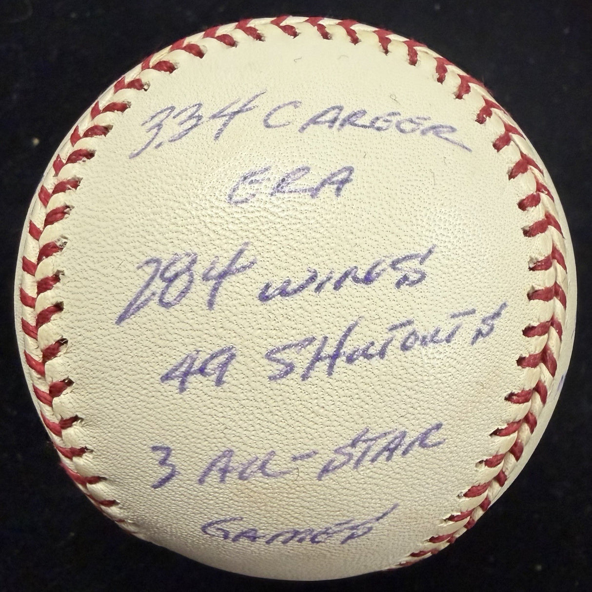 Fergie Jenkins Signed Reggie Jackson Stat Baseball Complete Box Bag Cert