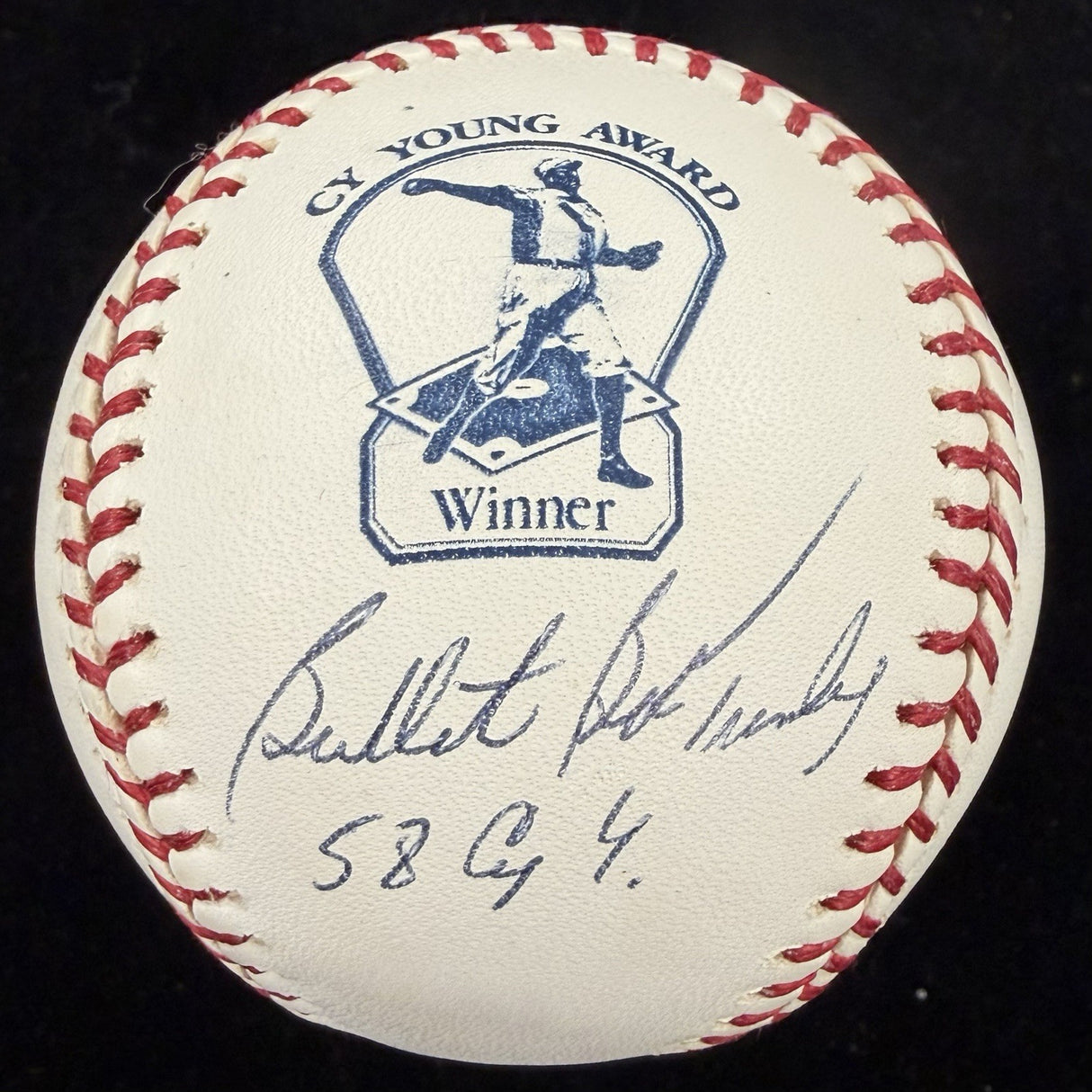 Bullet Bob Turley 58 CY Signed Cy Young Logo Baseball JSA