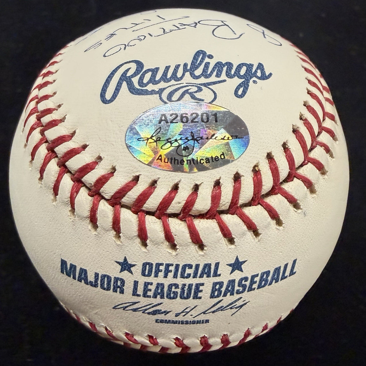 Tony Gwynn Signed Reggie Jackson Stat Baseball Box Bag Cert 