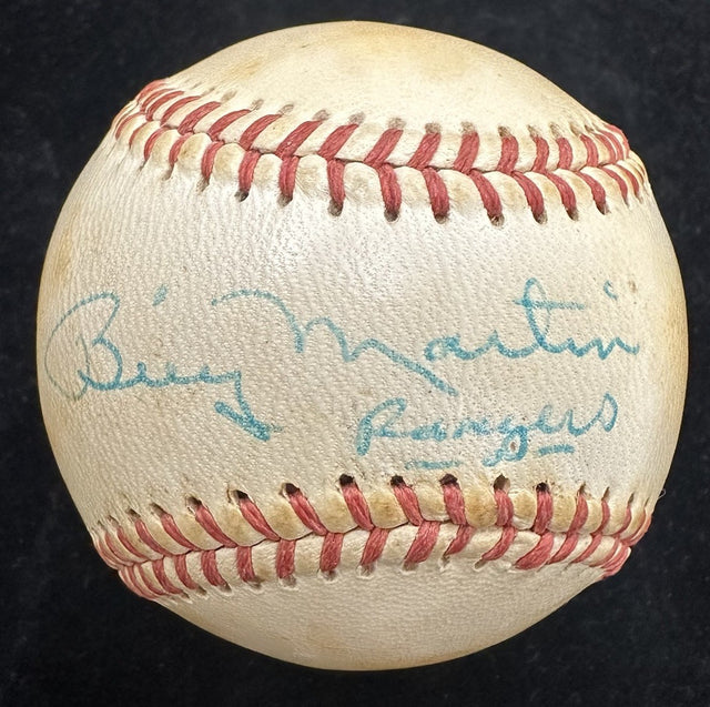 Billy Martin Rangers Personalized To Bruce Signed Baseball PSA/DNA LOA