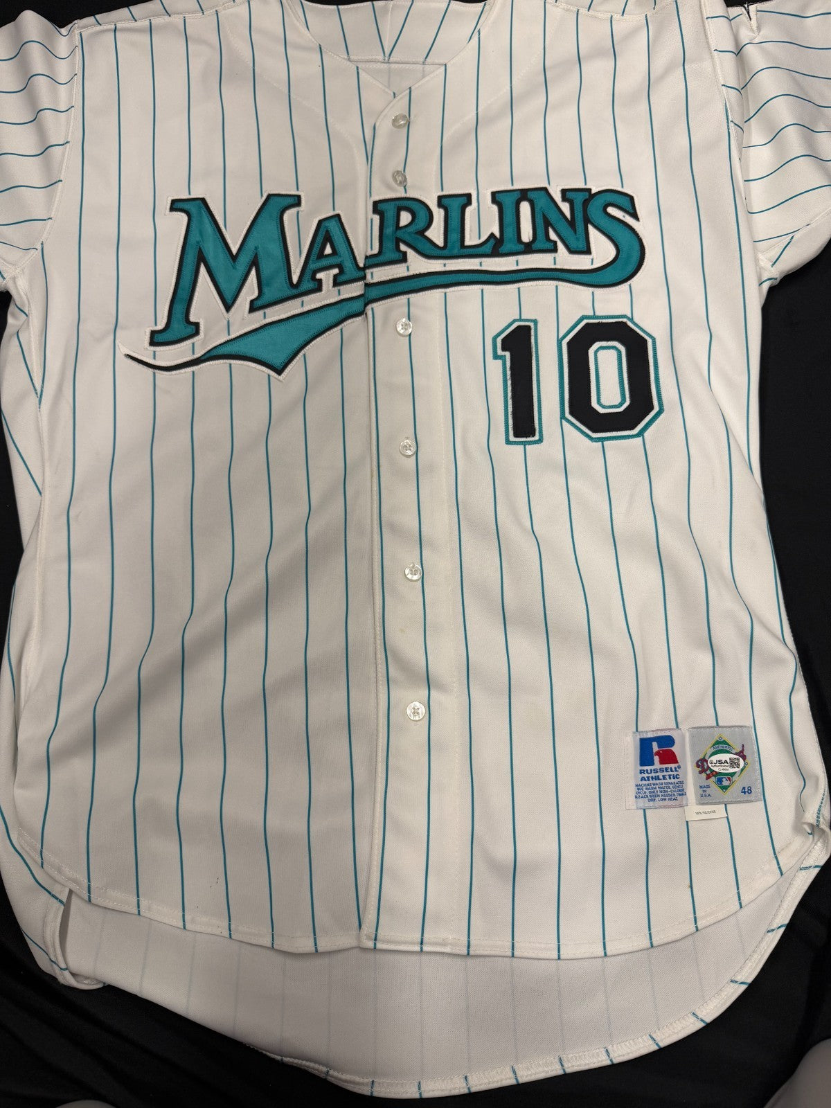Gary Sheffield Signed Authentic Marlins Russell Jersey JSA