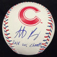 Anthony Rizzo 2016 WS Champs Signed Cubs Team Stitch Logo MLB Holo Fanatics