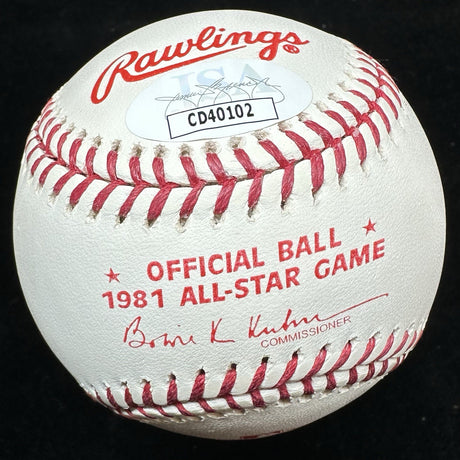 Rollie Fingers 7x All Star Signed 1981 ASG Logo Baseball JSA