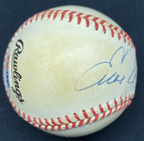 Enos Slaughter #9 NY 17 NC 33 Signed Baseball JSA Number