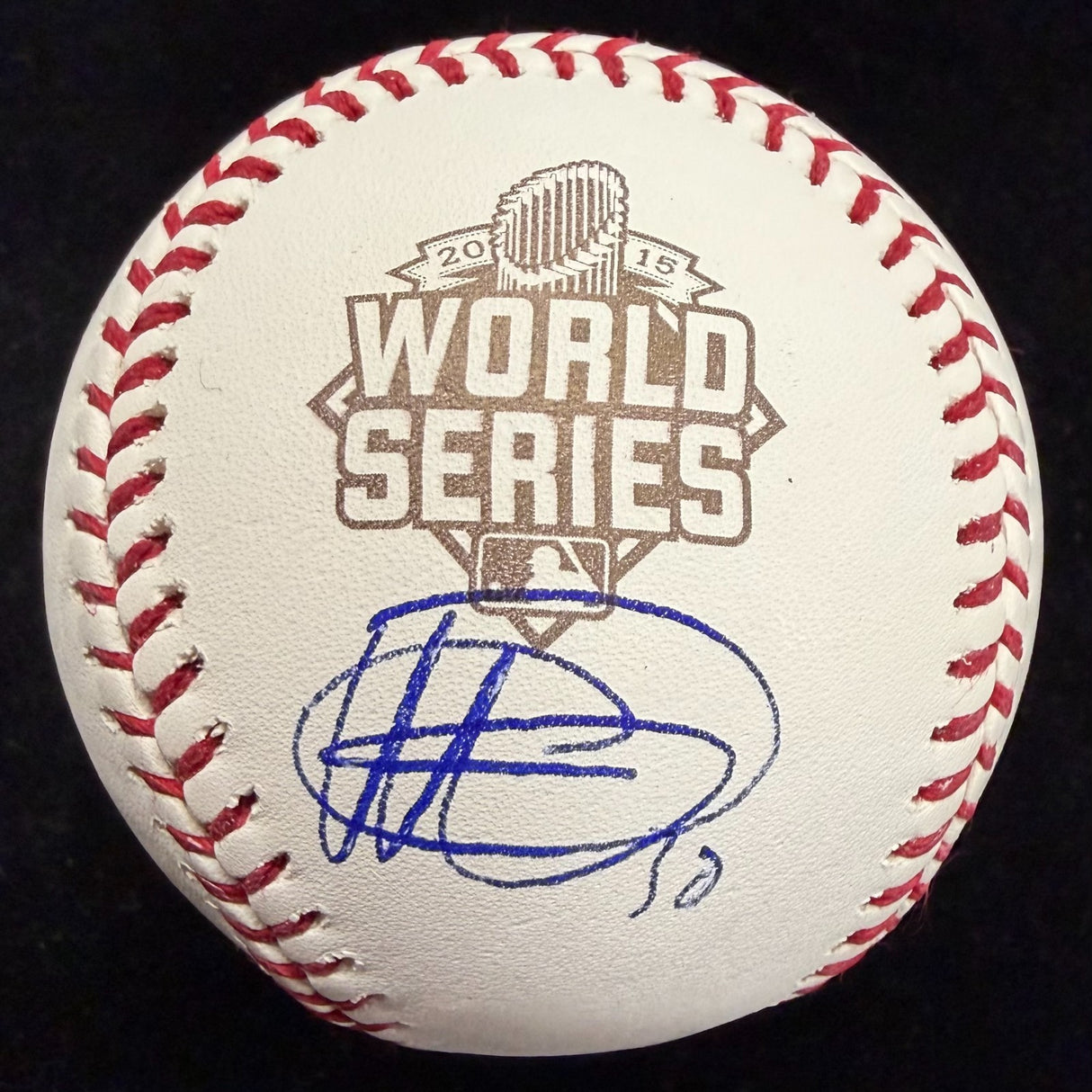 Yordano Ventura Signed 2015 World Series Logo Baseball JSA