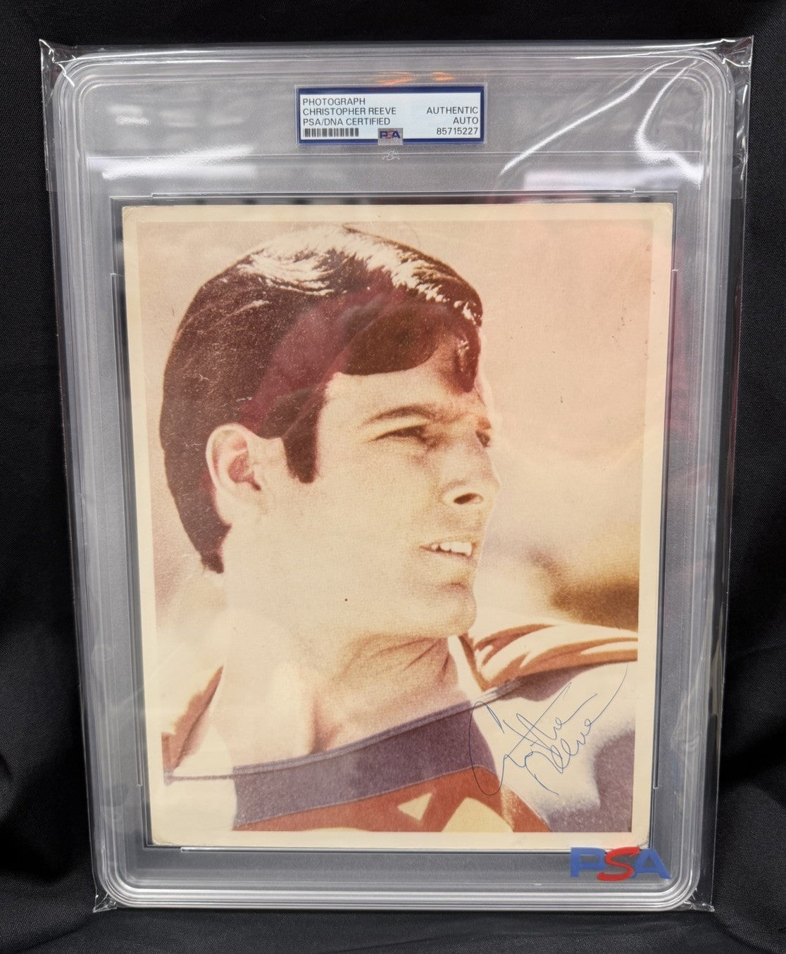 Christopher Reeve Signed Superman 8x10 Beckett LOA PSA Encapsulated 