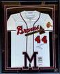 Hank Aaron 755 44 Signed Authentic Braves 1957 Mitchell Ness Framed Jersey JSA