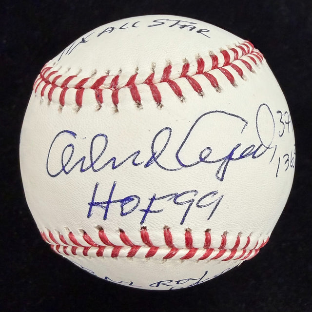 Orlando Cepeda HOF 99 7 Inscription Stat Baseball JSA Witness Holo