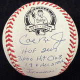 Cal Ripken Jr. Signed Retirement Logo Stat Baseball JSA