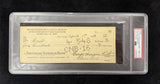 George Herman Babe Ruth Full Name Signed Bank Check PSA/DNA Graded 7.5
