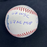 Orlando Cepeda HOF 99 MVP 7 Inscription Stat Signed Baseball JSA Giants