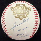Edgar Renteria 2010 WS MVP Game 5 Winner Signed 2010 World Series Logo Baseball 