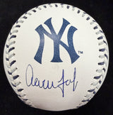 Aaron Judge Signed Yankees Team Stitch Logo Baseball MLB Holo Fanatics 