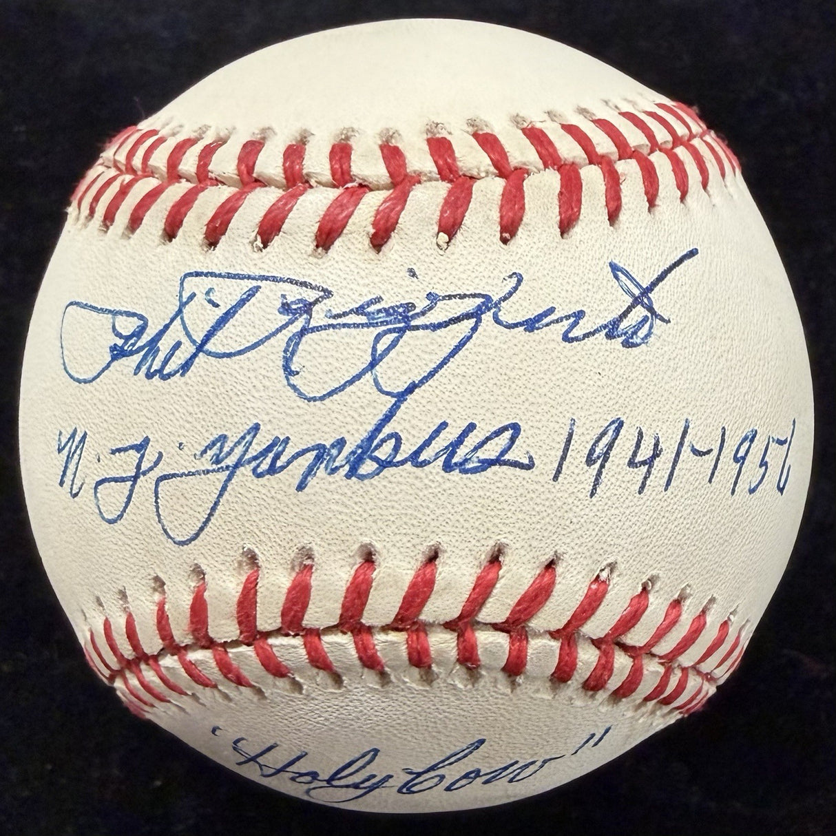 Phil Rizzuto NY Yankees 1941-1956 Holy Cow Signed Baseball JSA