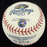 Steve Bedrosian 87 CY Signed Cy Young Logo Baseball MLB Holo