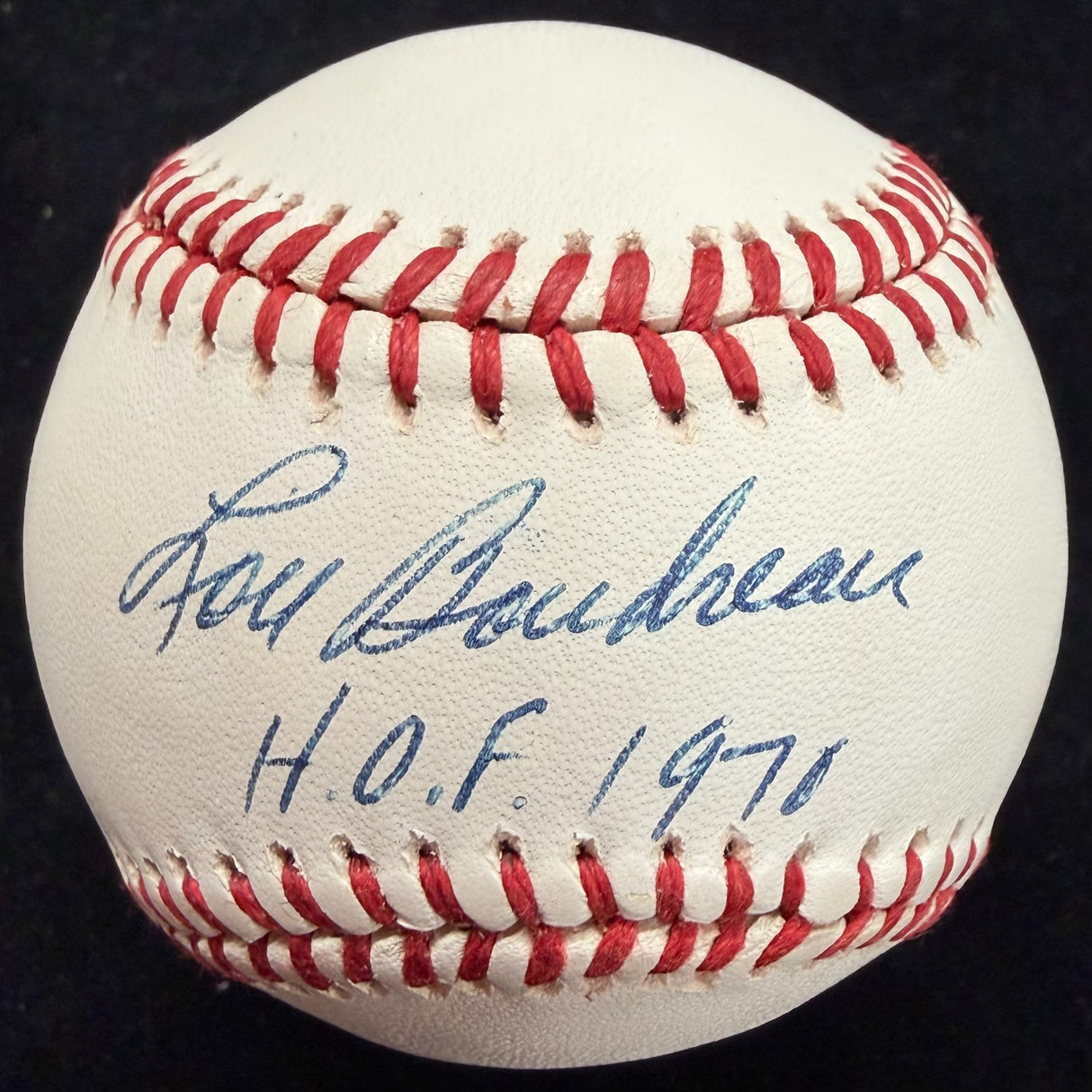 Lou Boudreau HOF 1970 Signed Baseball BAS Beckett