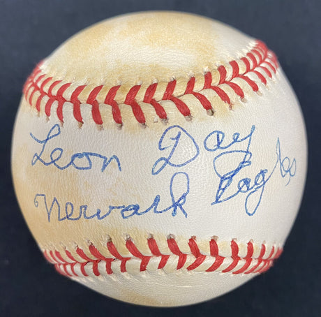 Leon Day Newark Eagles Signed Baseball PSA/DNA HOF Negro Leagues