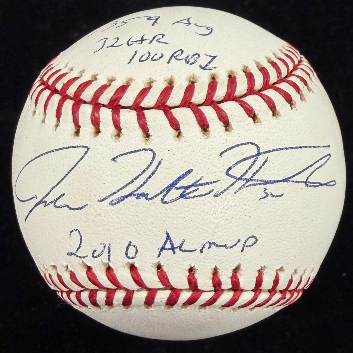 Joshua Holt (Josh) Hamilton Full Name 2010 AL MVP Signed Stat Baseball BAS