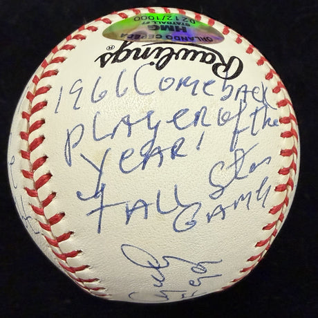 Orlando Cepeda HOF 99 Signed RJ Stat Baseball HMG Holo