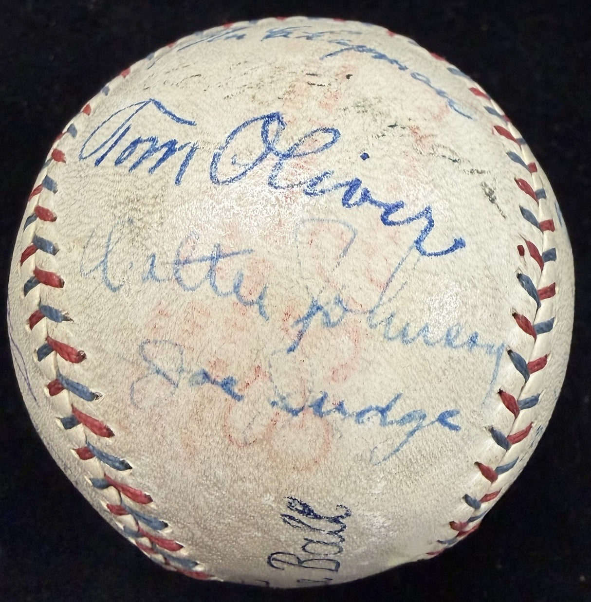 Babe Ruth Lou Gehrig Walter Johnsn Jimmie Foxx + Signed OAL Reach Baseball JSA