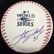 Justin Verlander Signed 2022 World Series Logo Baseball JSA LOA