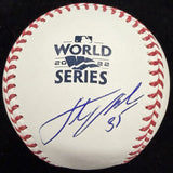 Justin Verlander Signed 2022 World Series Logo Baseball JSA LOA
