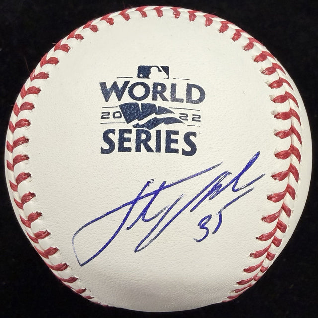 Justin Verlander Signed 2022 World Series Logo Baseball JSA LOA