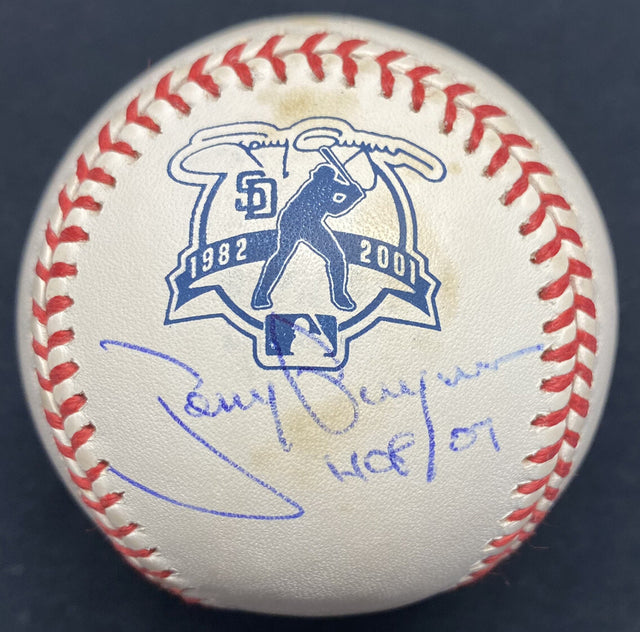 Tony Gwynn HOF 07 Signed Retirement Logo Baseball JSA LOA