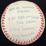 Magic Johnson Signed RJ Reggie Jackson Stat Baseball HMG Hologram